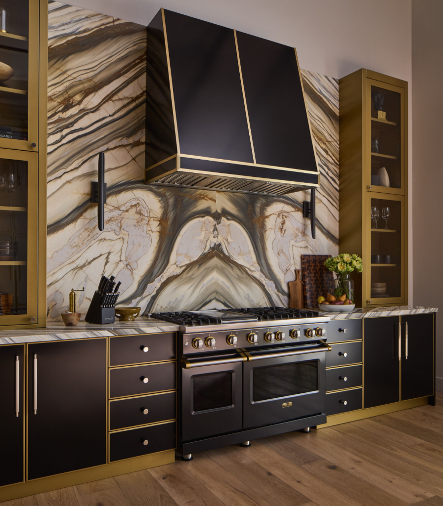Viking gas range with cooktop in a modern kitchen