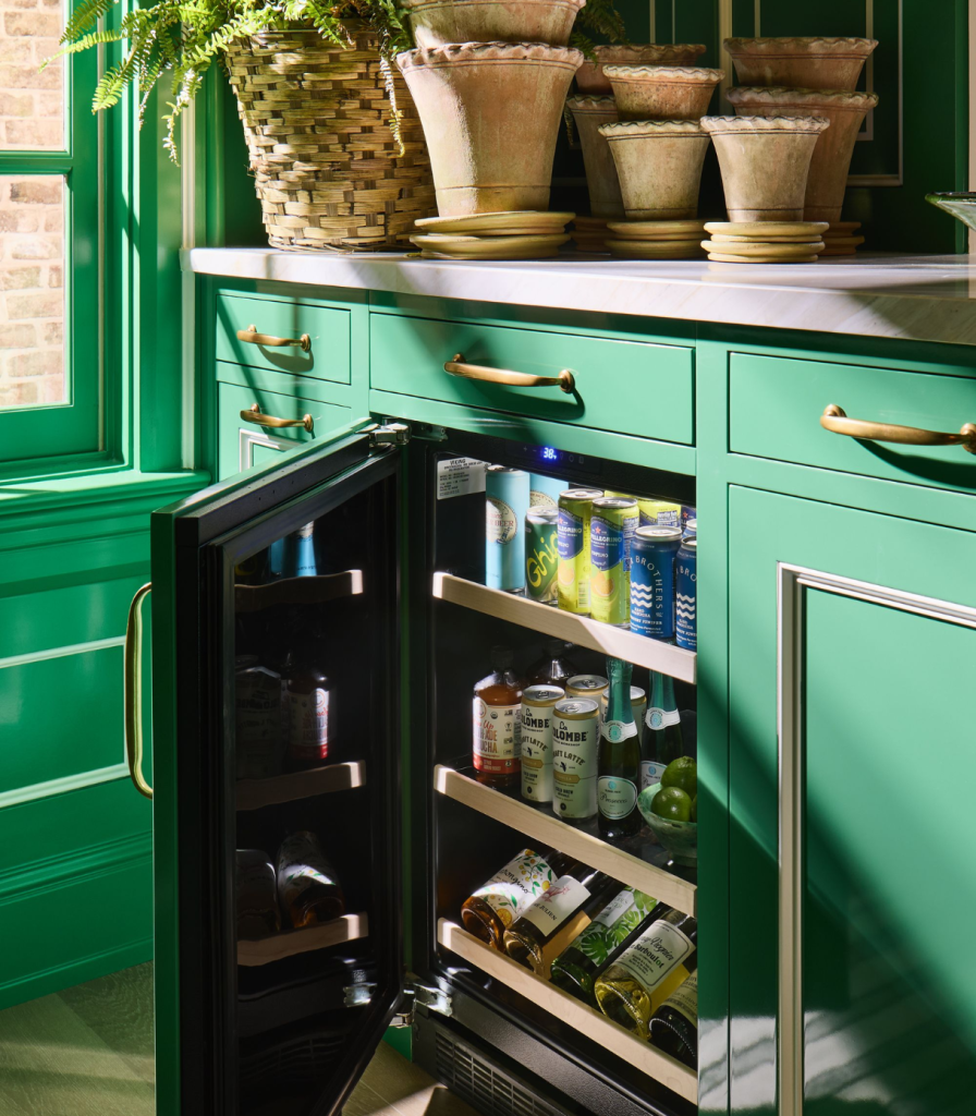 Viking undercounter refrigerator in a modern kitchen