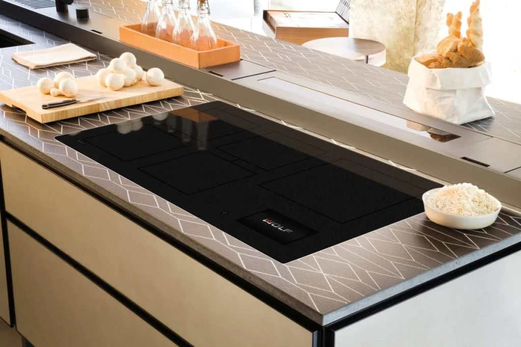 Wolf induction cooktop in a modern kitchen