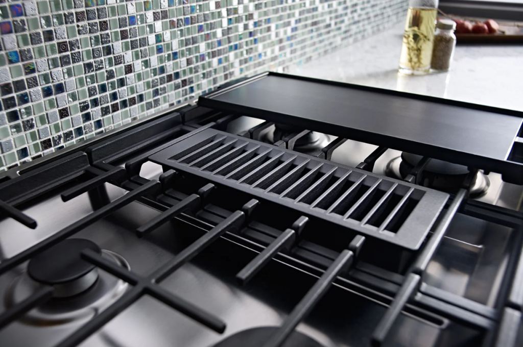 KitchenAid gas cooktop with cast iron grates
