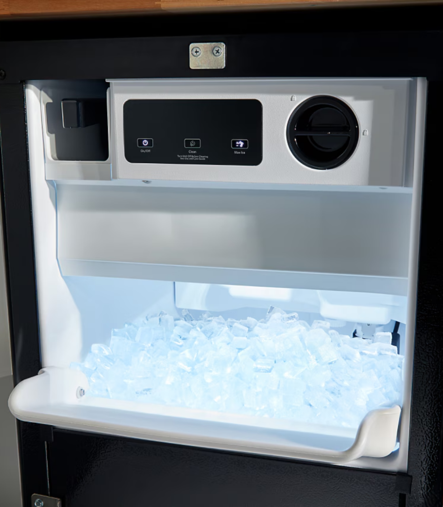 KitchenAid built-in ice maker with ice bin