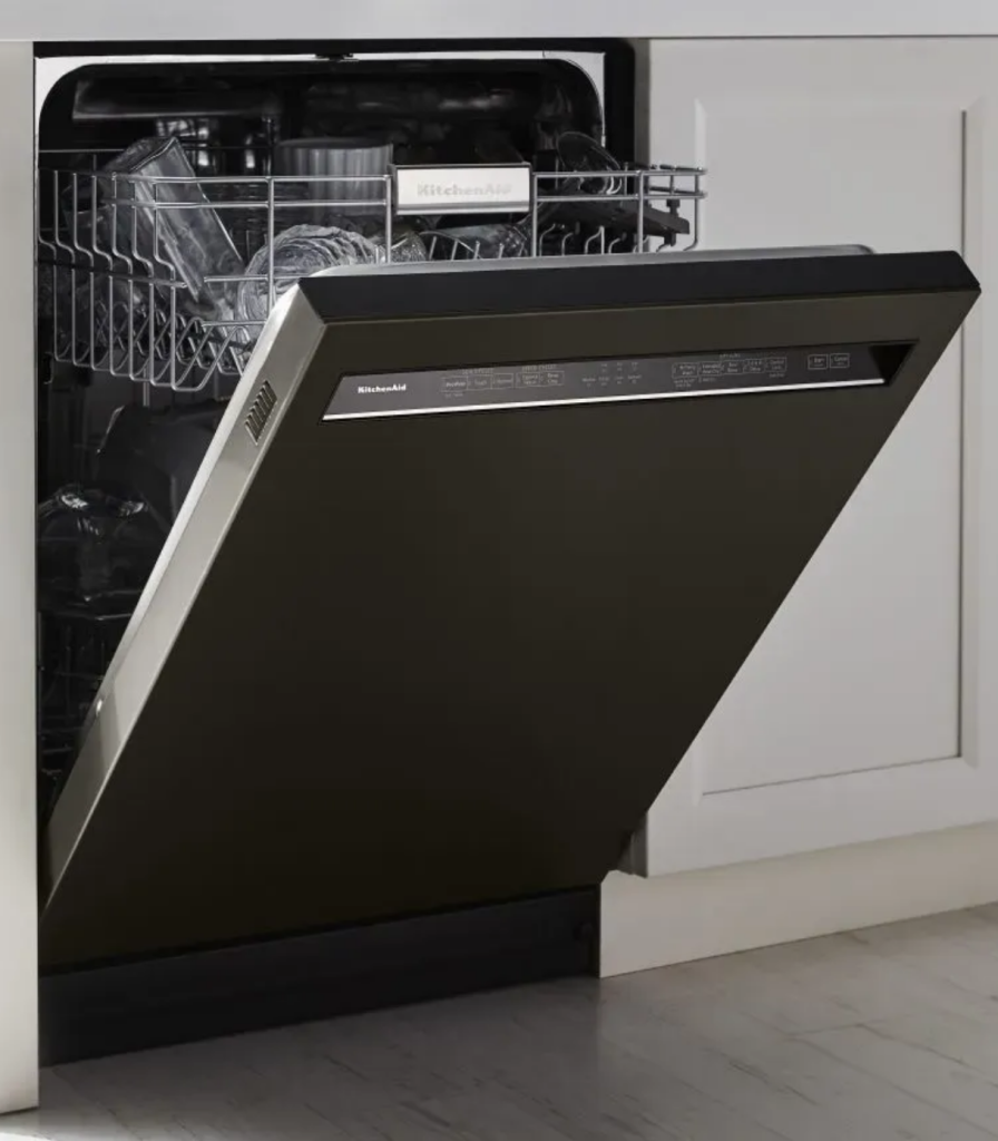 KitchenAid black stainless built-in dishwasher