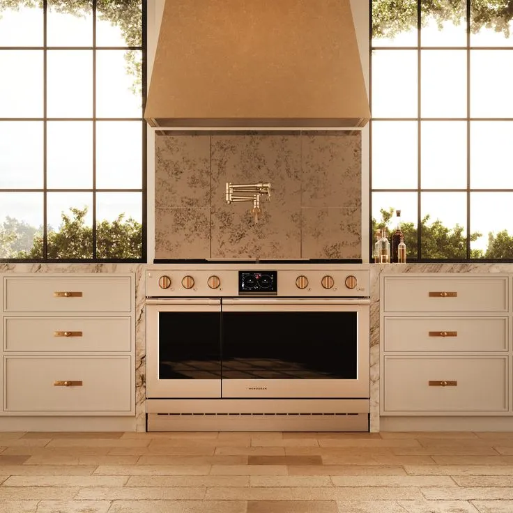 Monogram range with gas cooktop in a modern kitchen